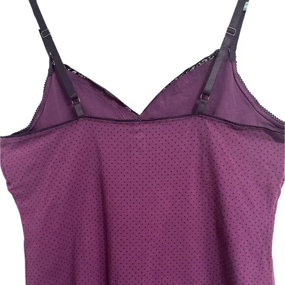 Faded Glory Womens 3X Purple Polka Dot  Babydoll Cami Top Y2K BOHO Festival - Picture 4 of 8
